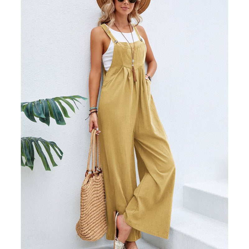 Wholesale Solid Color Casual Design Overalls for Women